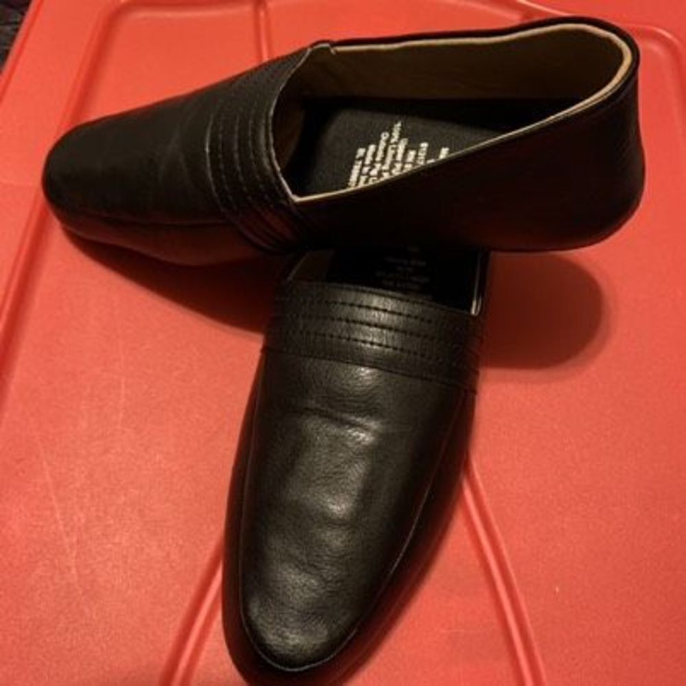 Irvine Park Size Men’s 10W Black Pig Leather Shoes Slippers